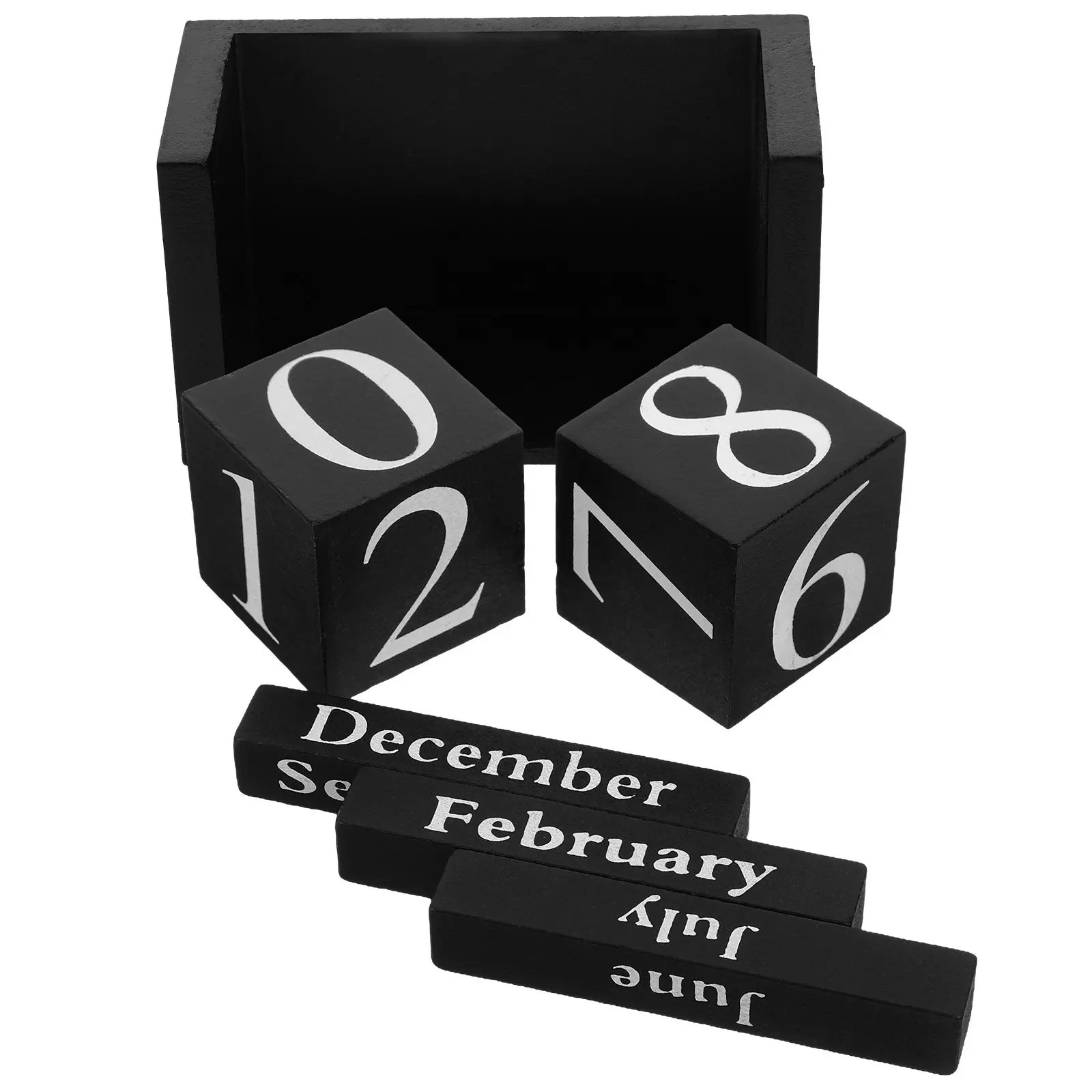 

Бестселлер: Элегантный черный деревянный вечный настольный календарь, блочный календарь в европейском стиле, винтажный ретро-декор для рабочего стола, с ручной установкой даты