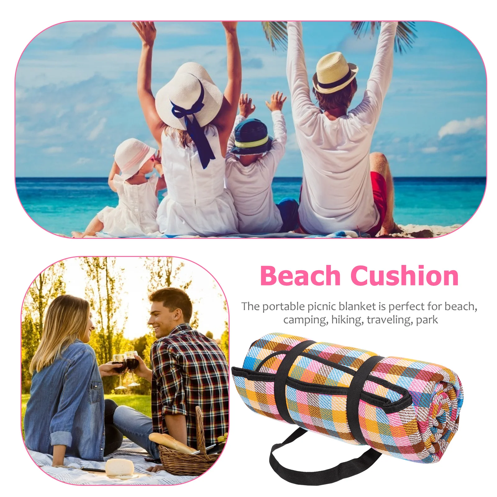 

Thicken Beach Picnic Mat Waterproof Outdoor Camping Ground Pad Large Portable Rug For Park Sand Grass Wear-Resistant