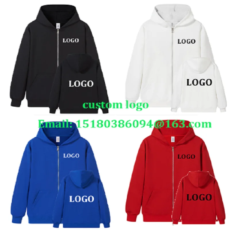 

Double zipper cotton sports hoodie can accept customized patterns, photos, logos, and your personalized hoodie