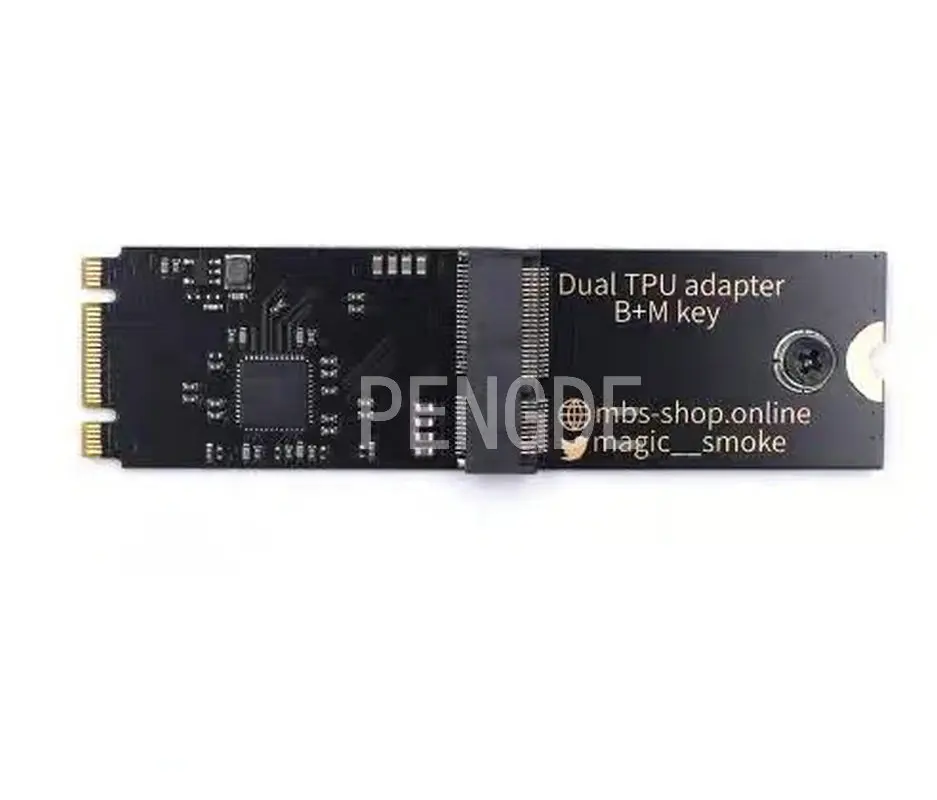 Coral Dual Edge TPU Adapter - m.2 2280 B+M key adapter board