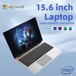 Portátil de 15,6 pulgadas Intel N3700 16GB RAM + 2048GB ROM pantalla de bisel estrecho PC Windows 11 ordenador portátil de entretenimiento de oficina