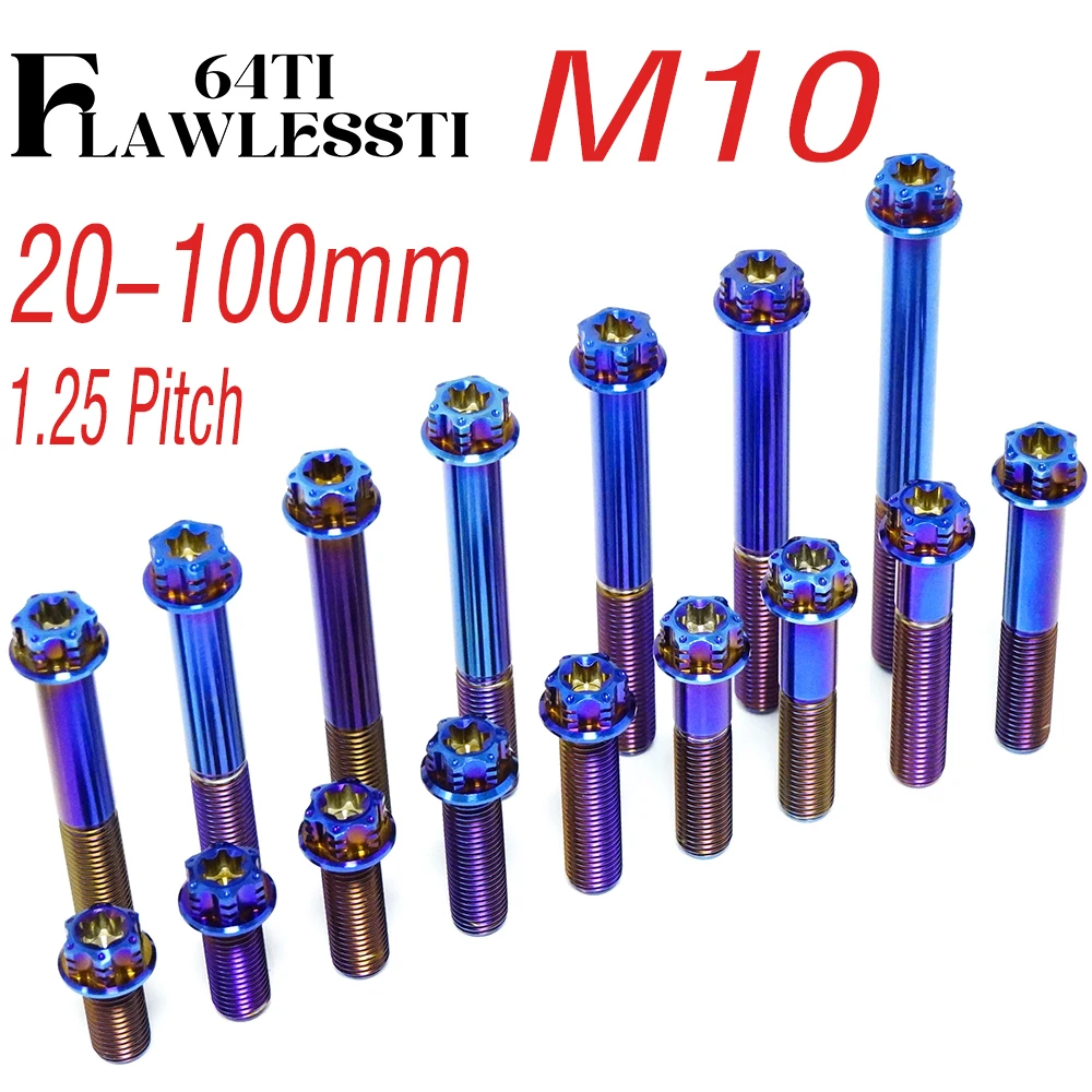 FLAWLESSTI M10x20-100 mm 1.25 Pitch Swingarm Exhaust Pipe Brake Caliper Shock Bolt For Yamaha Tmax 560 BMW S1000RR