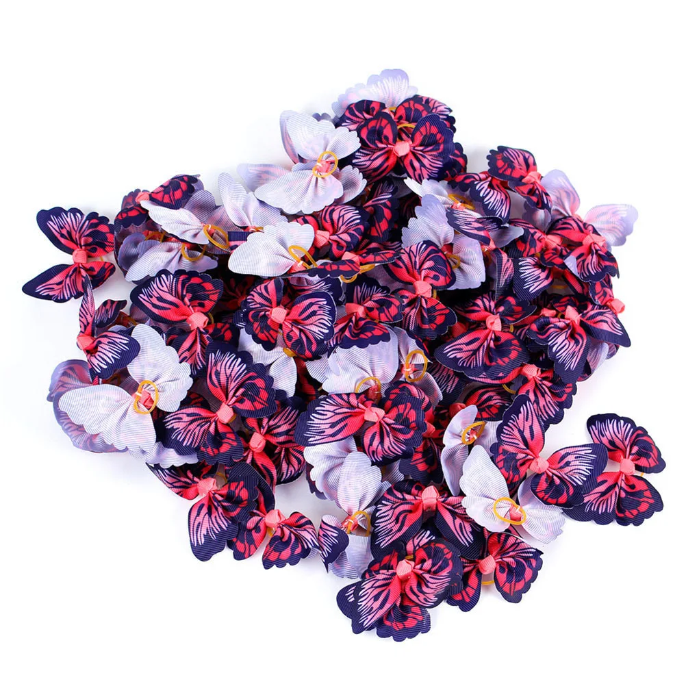 

20Pcs Multi-Color Pet Hair Bows Elastic Bands Trendy Topknots for Dogs Cats Stylish Grooming Accessory Pets Hair Bands