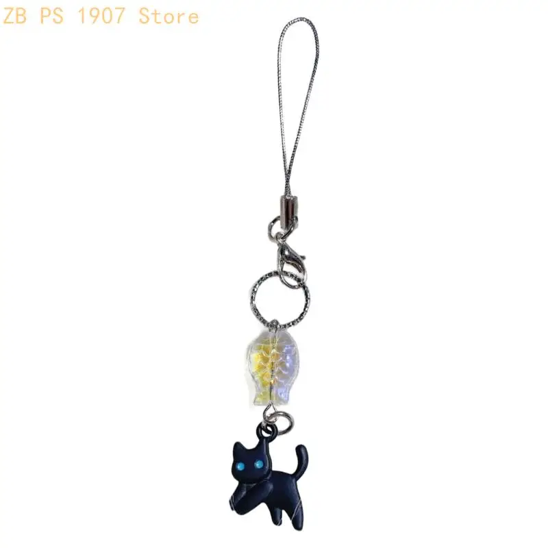 Keychain Acrylic Alloy Phone Charm Accessory Hanging Pendant Suitable for Women Girls Students Travelers Present 55KA