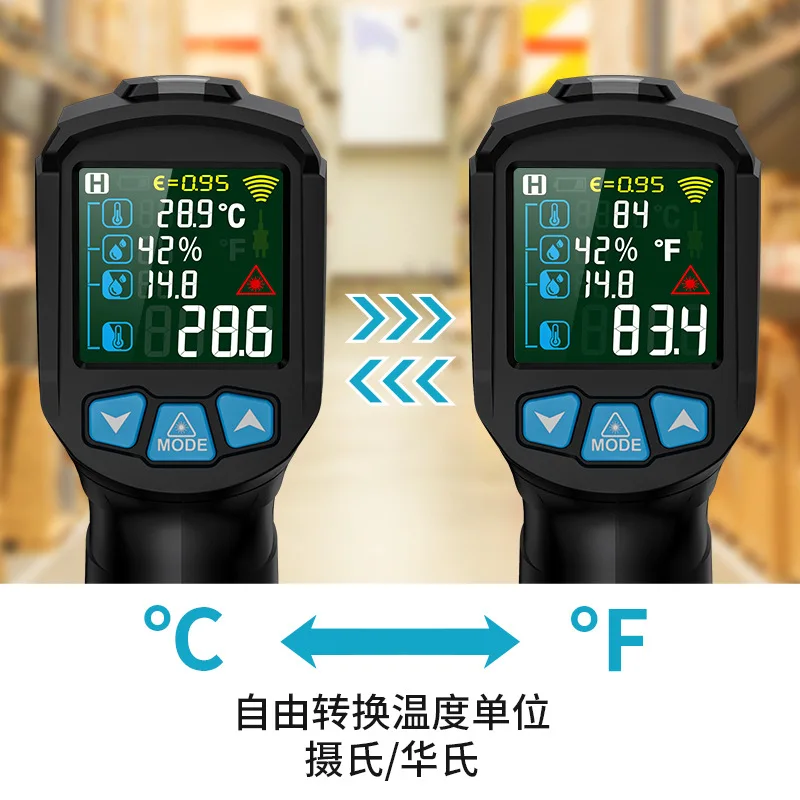 IR02C Black Infrared Thermometer Air Conditioning tool Industrial Temperature and Humidity Thermometer