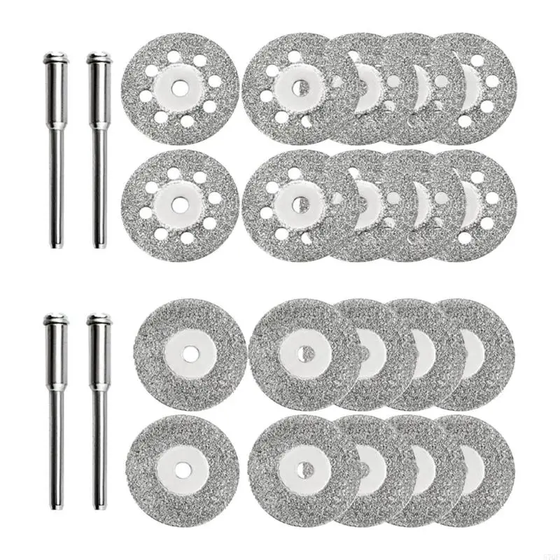 57qf 20pieces Diamonds Discs 22 мм с 3 -миллиметровыми 3 -миллиметровыми оправами для эффективной резки стеклянной древесины и