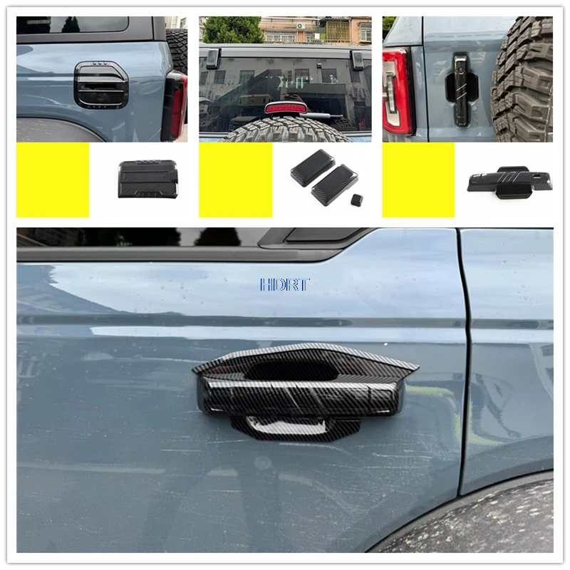 

Car Styling Rear Trunk Window Glass Tail Gate Handle Bowl Cover Door Edge Molding Body Trim Fuel Tank Cap For Ford Bronco 2024 +