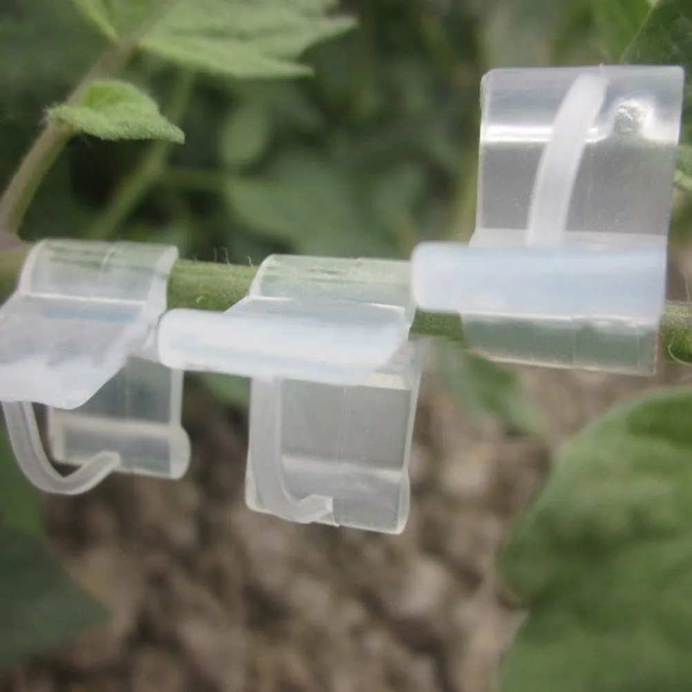 

100pcs Grafting Clips White Plastic Fastening Tool for Watermelon Cucumber Eggplant 2.2-4.5mm Garden Plant Support Fixing