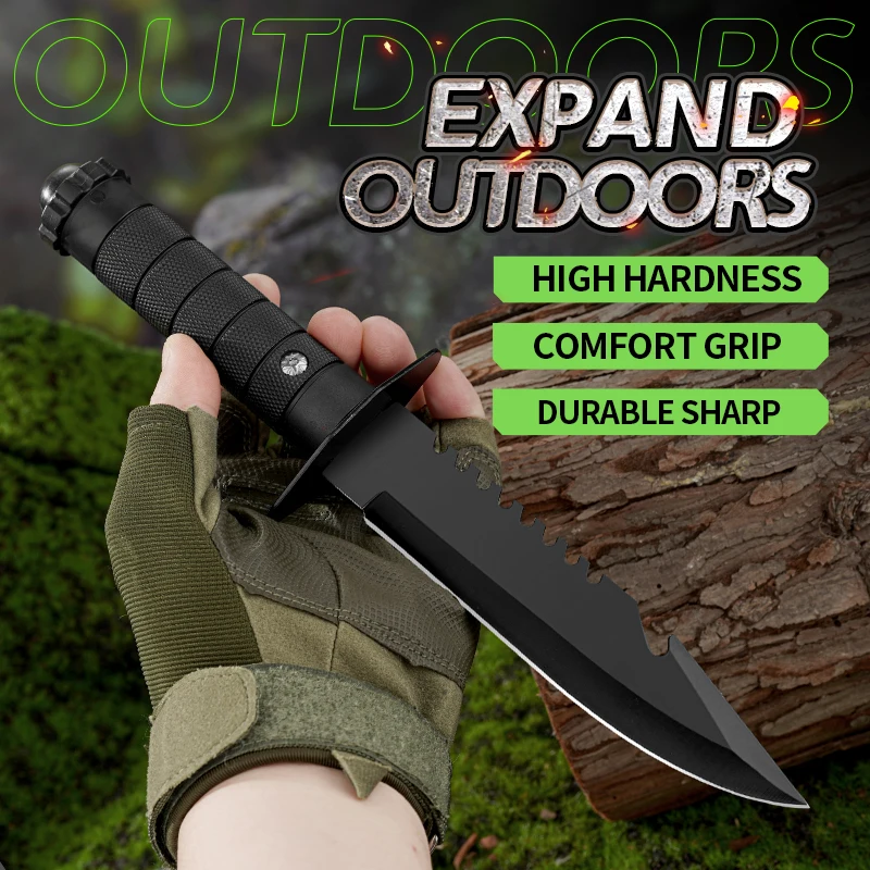 Outdoor High Hardness Cutter, EDC Portable Survival Knife, Fixed Blade, Multi-purpose Camping Fruit Knife and Hunting Knife