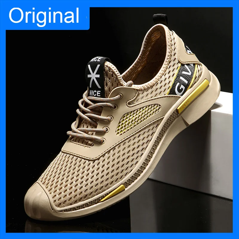 

Мужские спортивные кроссовки для активного отдыха, дышащие, сетчатые, весенние, повседневные, на шнуровке, для бега, новинка 2026 года, с мягкой подошвой, легкие, для тенниса