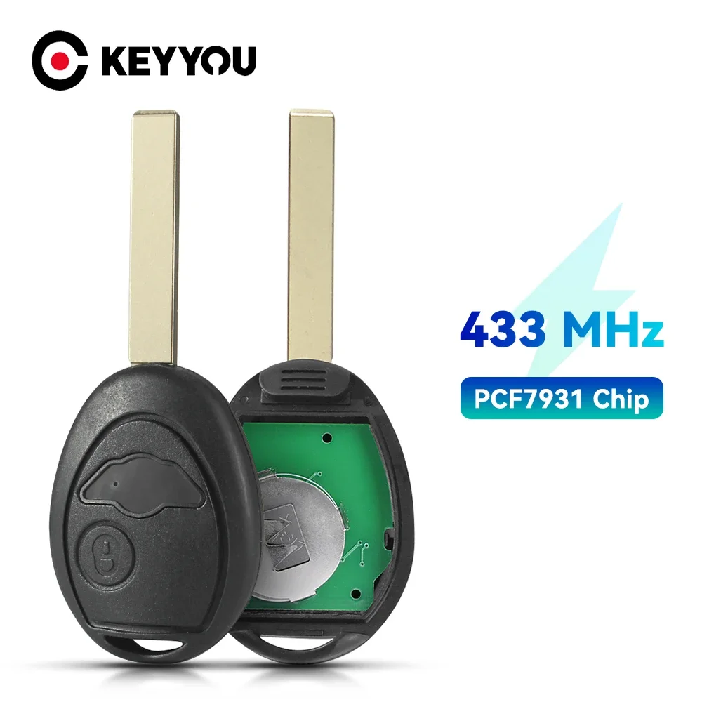 KEYYOU new For BMW Mini Cooper S R50 R53 2002-2005 Aoto Fob Control 433Mhz PCF7931 Chip Remote Car Key 2 Button