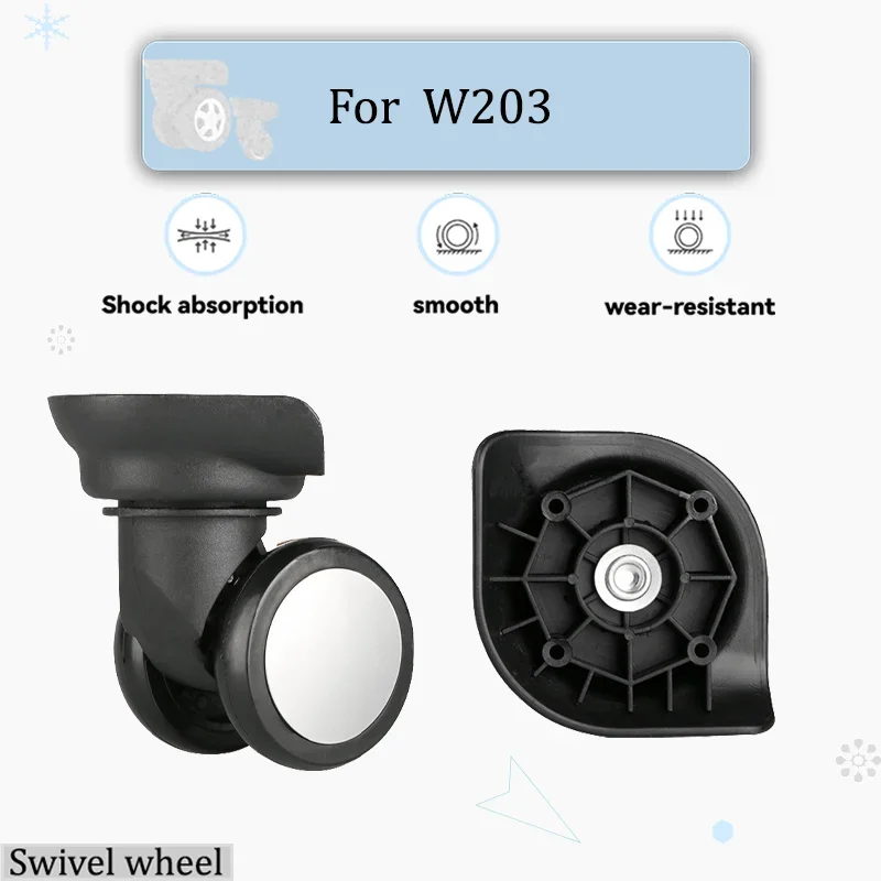 

For W203 Silent Luggage Swivel Wheels Durable Replacement Casters Fit Most Suitcases Anti-Scratch Repair Parts