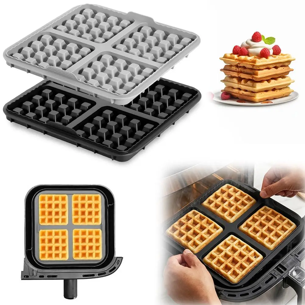 Silicone Air Fryer Mat Biscuit Mold NA229 Series Waffle Model Non-Stick Cooking Tray for Healthy Frying And Baking