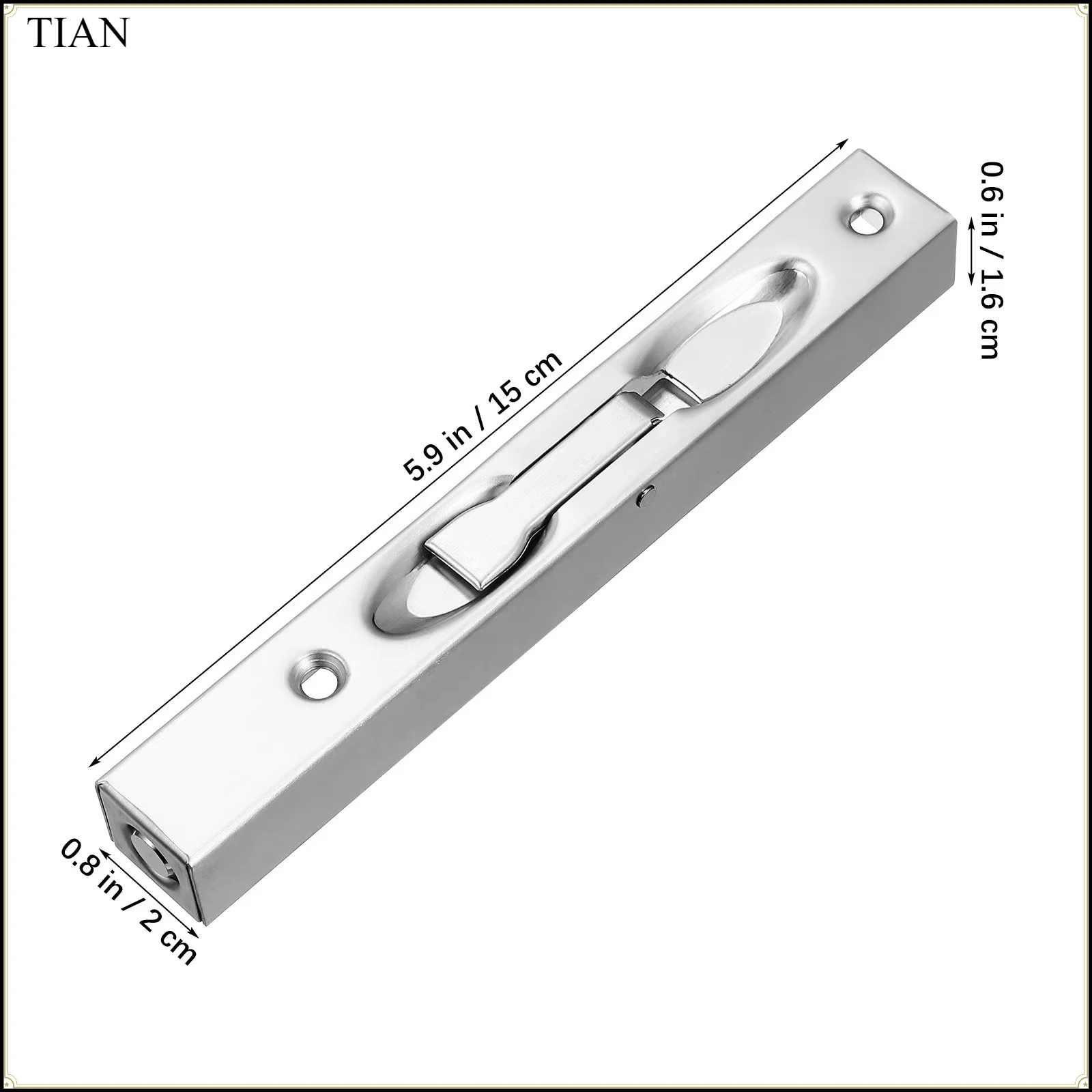 Flush Bolt for Double Doors Stainless Steel Door Latch Lock Level Bolt French Door Hardware Discreet Design Easy    TIAN