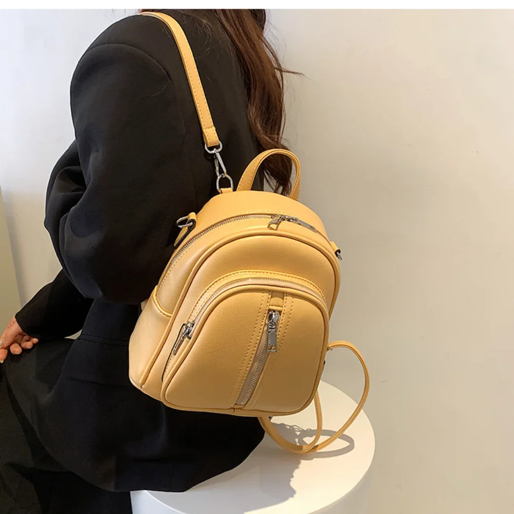 Casual Women Pu Leather Backpacks High Quality Female Small Travel School Bags for Teenager Girls Fashion Designer Shoulder Bag