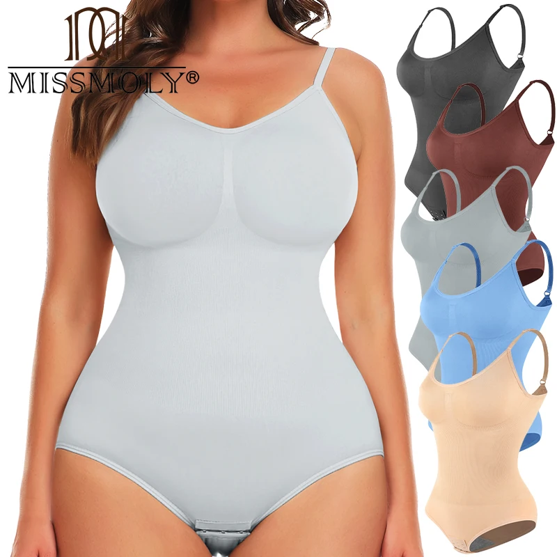 Miss Moly Women's Bodysuit Shapewear Body Shaper Tummy Control Butt Lifter Thigh Reductive Slimming Waist Corset Camisole