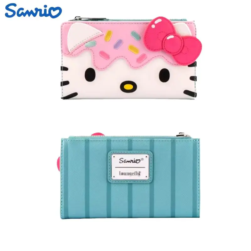 New Loungefly Disney Eeyore Sanrio Hello Kitty Purse Clutch Purse Women'S Purse Birthday Gift Card Bag Double Fold Pink Coin Toy