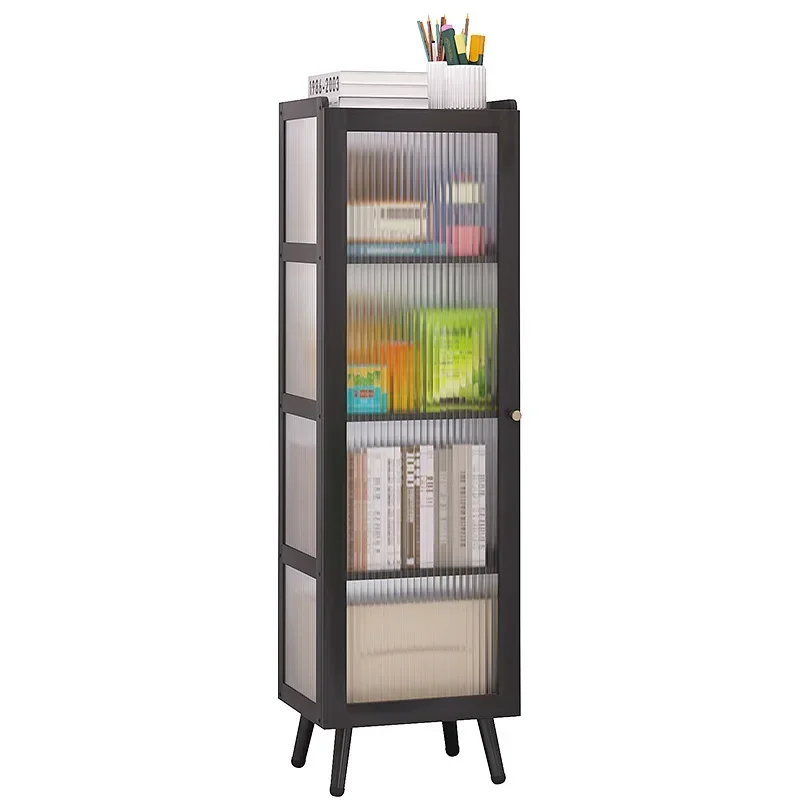 

floor-to-ceiling transparent bookcase, multi-functional multi-layer vertical cabinet against the wall