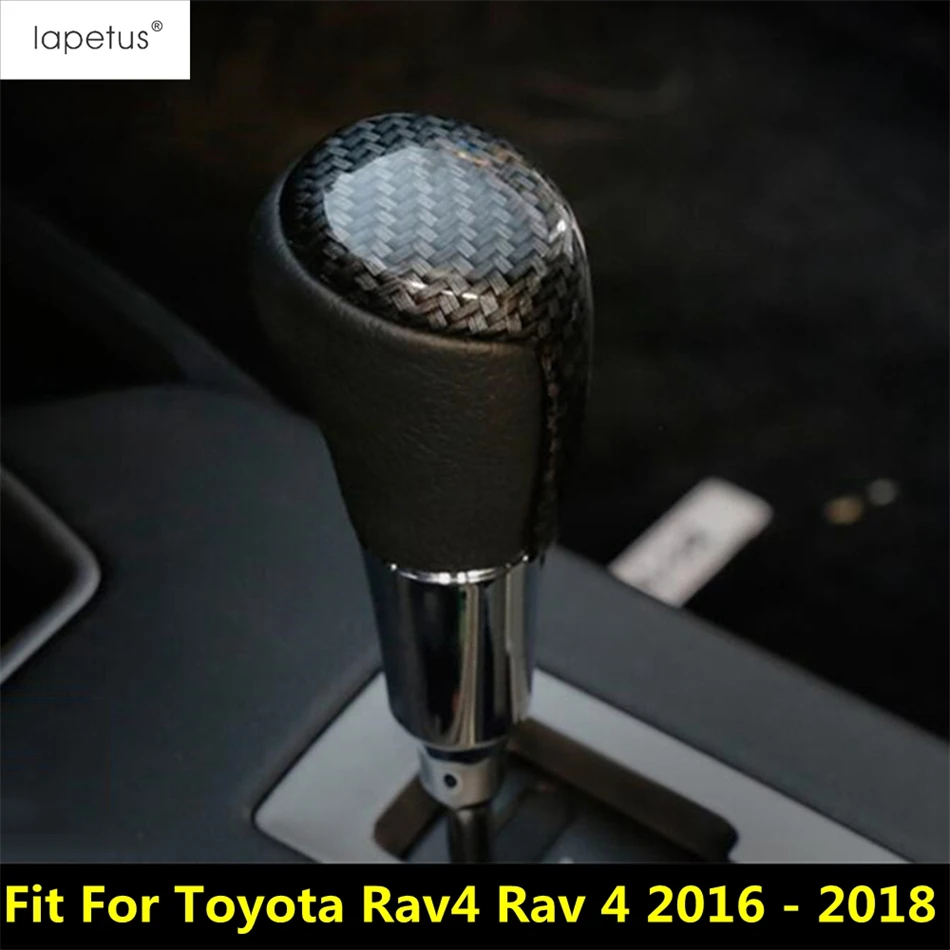 

Gear Shift Head Knob Handle Decoration Cover Trim Chrome / Carbon Fiber Accessories Interior For Toyota Rav4 Rav 4 2016 - 2018