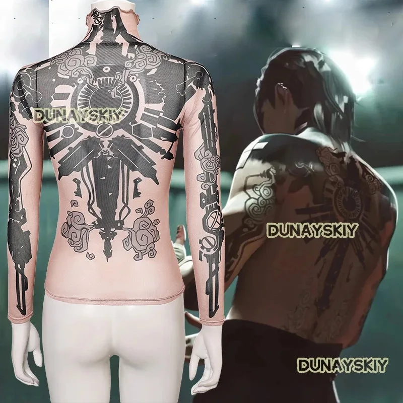 

XT8Arcane 2 Game LOL Vi Cosplay Tattoo Tops Costume Role-playing Fake Tattoos Base Layer Clothes Unisex Outfit CXT6@!