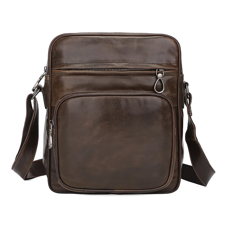 

Retro Casual Men Crossbody Bag, Top Grain Cowhide Genuine Leather Shoulder & Hand Bag