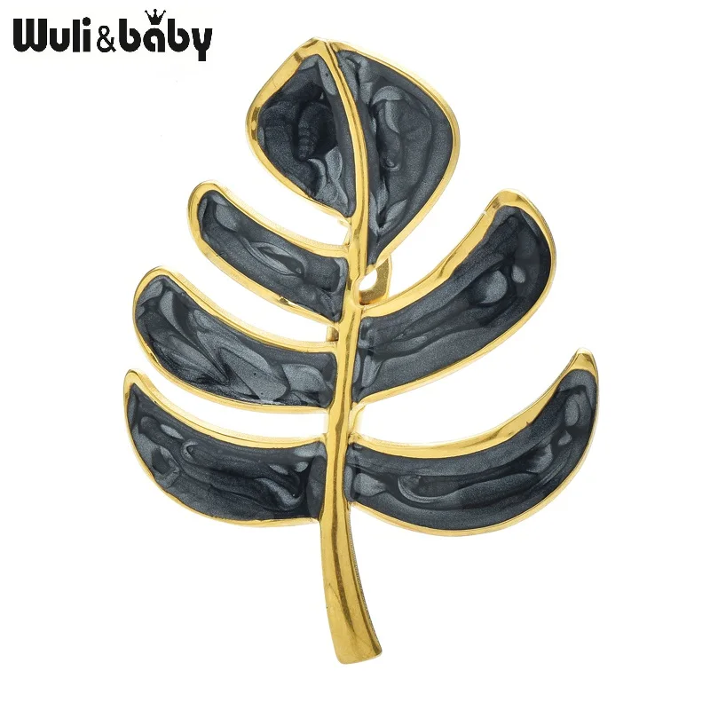 

Wuli&baby Designer Leaf Stainless Steel Brooches For Women Unisex 2-color Charming Plants Party Office Brooch Pins Gifts