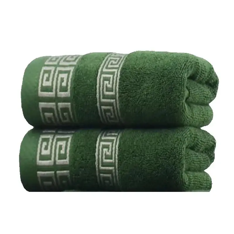 2pcs Green Christmas Cotton Bath Towels Set Hotel Bathroom Towels For Adult Quick-Dry Thicken Face Bath Towels 34x74cm 70x140cm