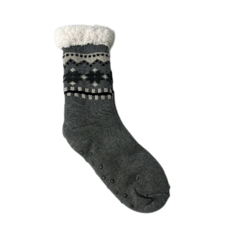 Winter Socks Mens Thermal Warm Short Plus Velvet Soft Non Slip Floor Fuzzy Fluffy Sock Male Leaf 2023 New In Gift Christmas