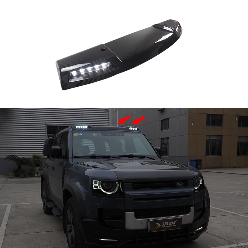 

Hot Selling Car Accessories for Defender Roof Light L663 Top Light W/ Two Light Carbon
