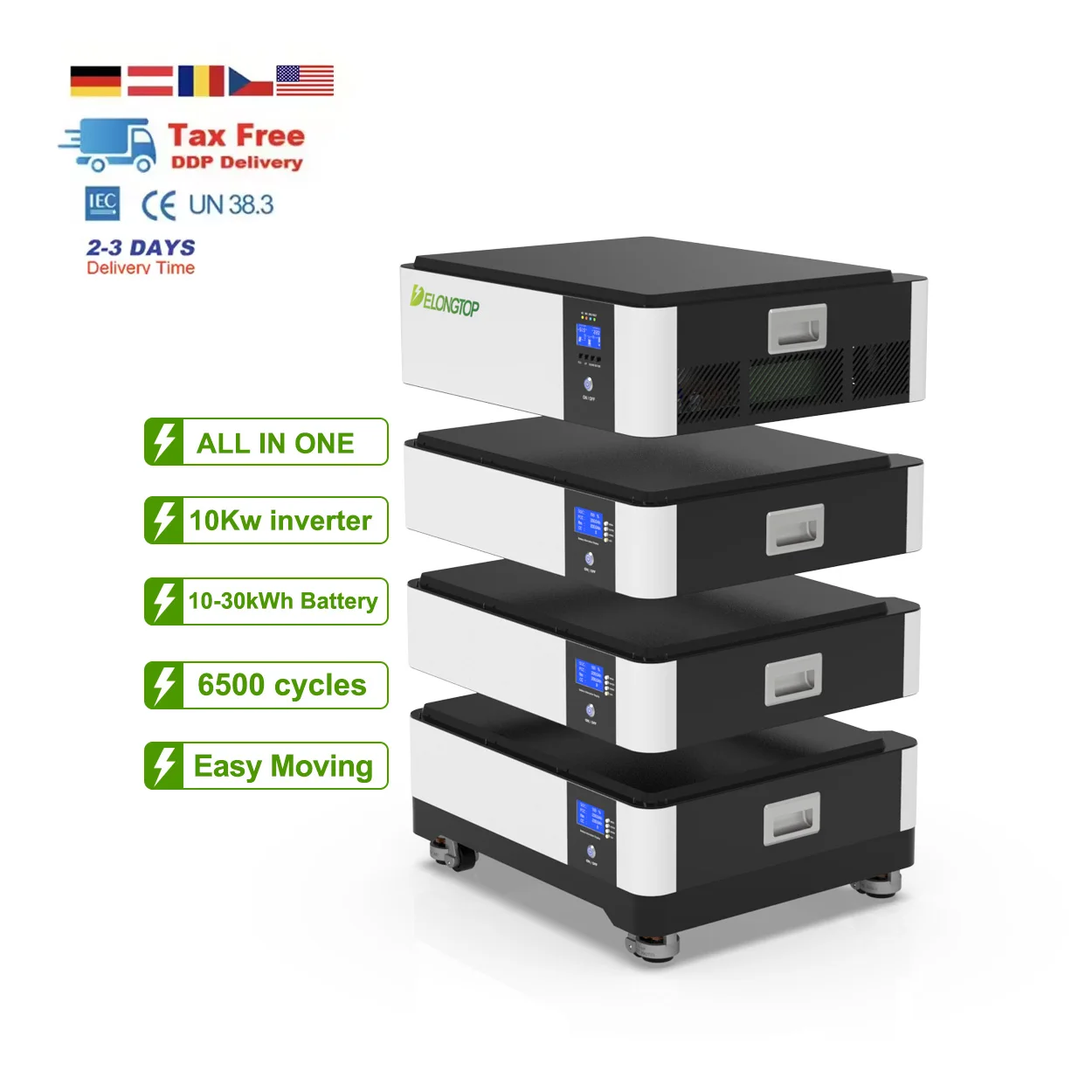 Energy Storage System Ess All In One 51.2V 10kwh Bateria Solar Solar Power System With 10kw Solar Inverter