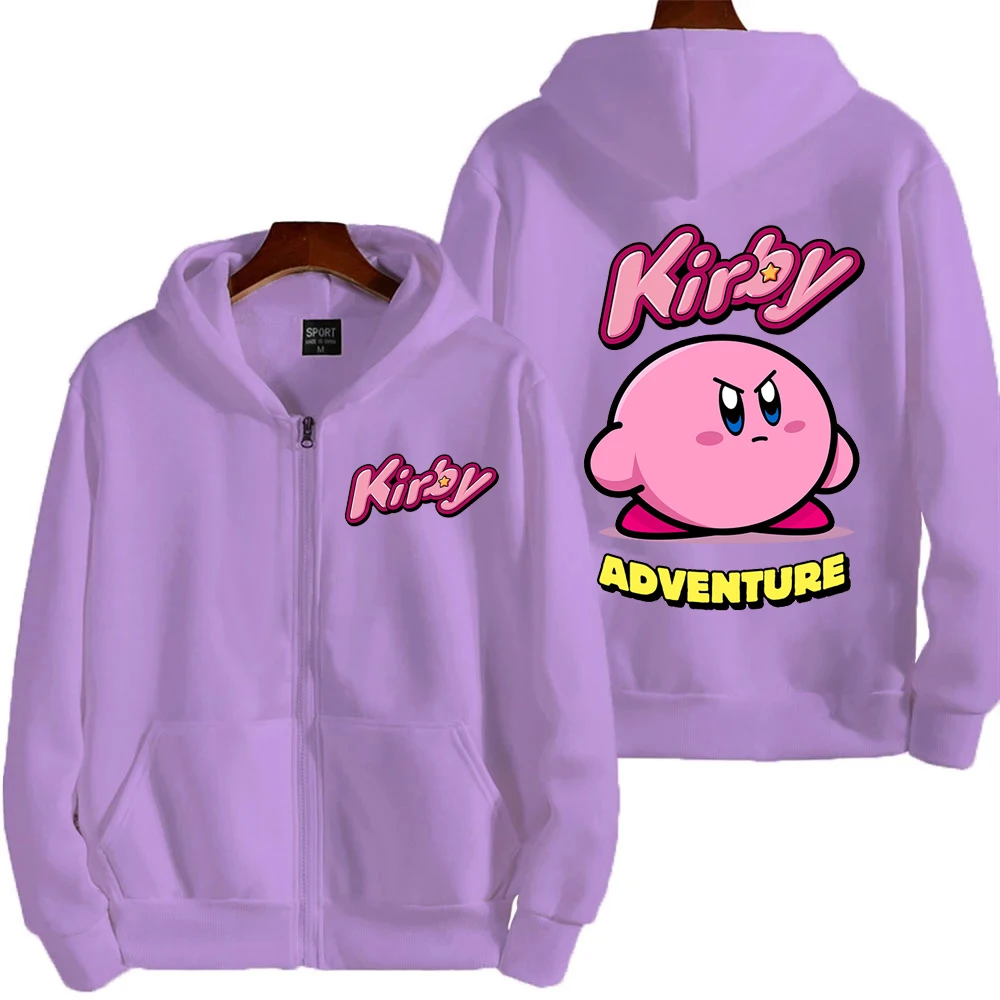 Kirby: Right Back at Ya! Men Cartoon Hoodie Spring Autumn Women Oversized Sweatshirt With Zipper New Couple street fashion Coat