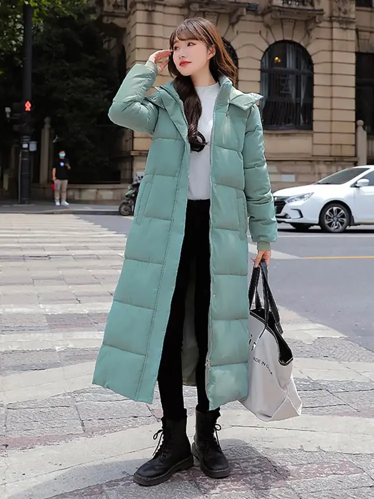 PinkyIsBlack-Parkas com capuz longo para mulheres, jaqueta grossa, casaco de algodão, outwear quente, moda casual, novo, inverno, 2022