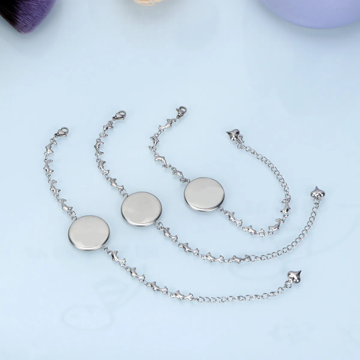 

10Pcs Stainless Steel DIY Bracelet Base Plate 20Mm Shape Jewelry Making Kit for Women Girls Birthday Valentine