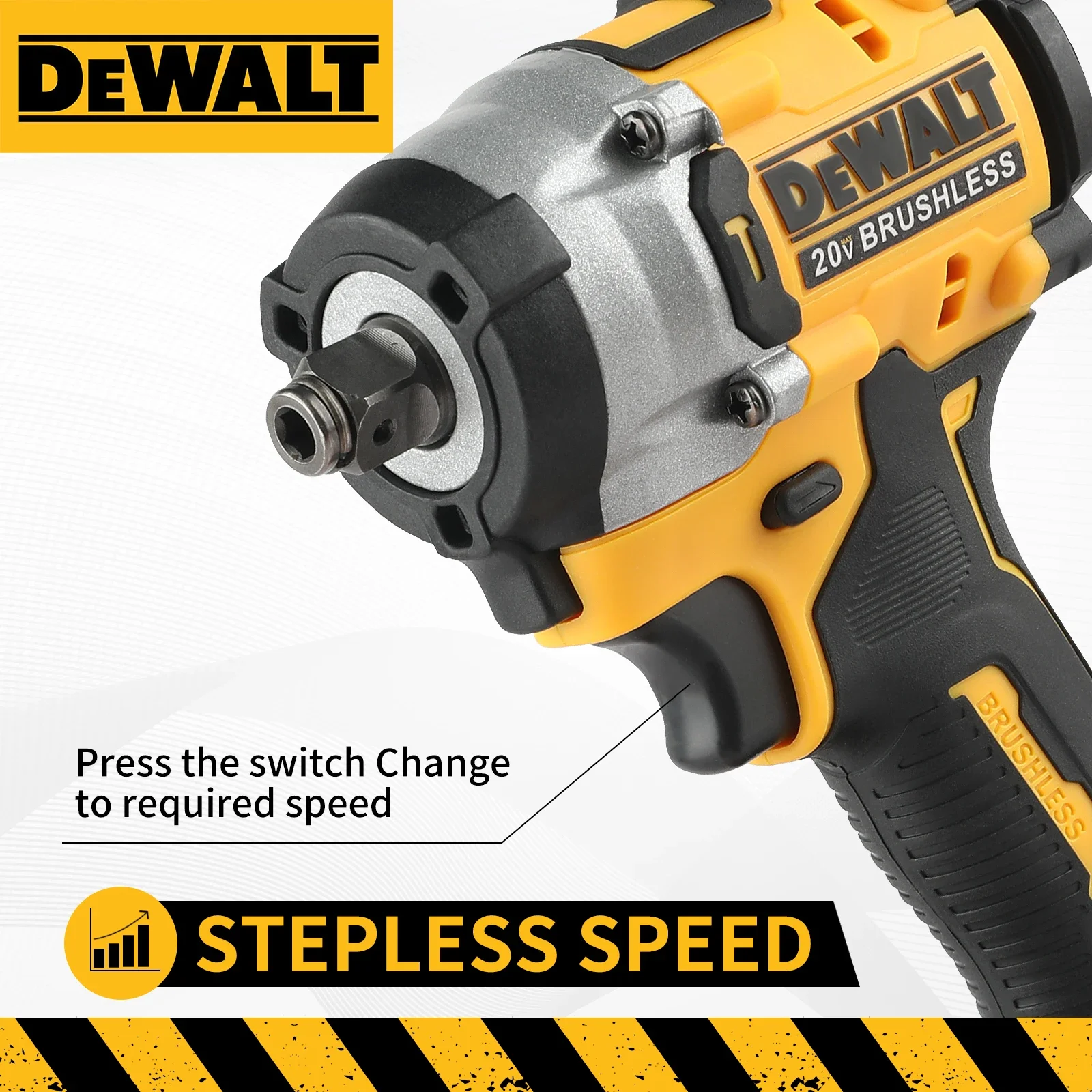 DEWALT DCF921 Atomic 20V Maximum Cordless Wrench 1/2 Inch Cordless Impact Wrench Variable Speed Charging Wrench