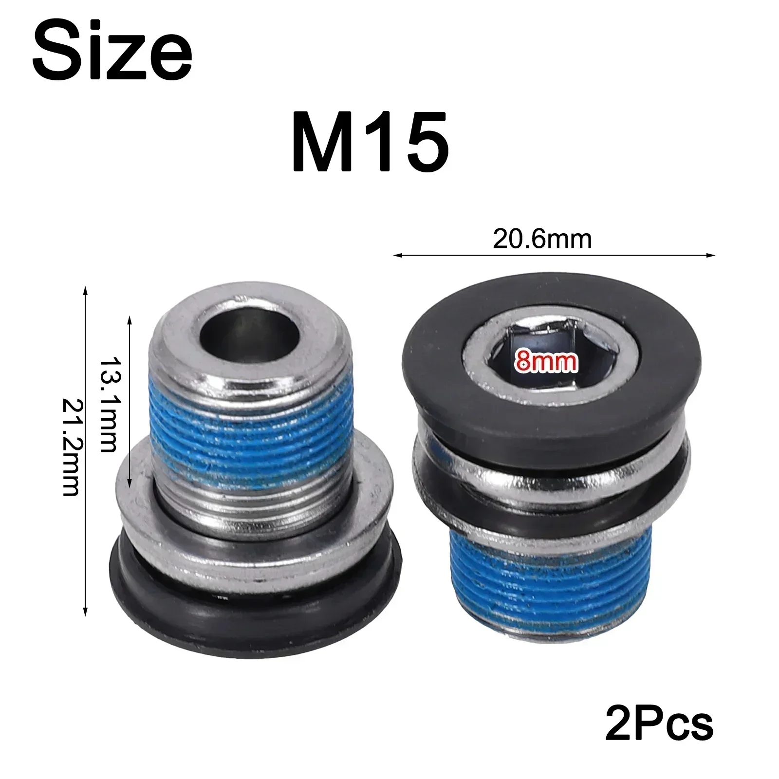 2Pcs/Set Bicycle Screw Waterproof Crank Bolt M15 Forshimano/ES25 Axle Bike Bottom Bracket Axle Accessories Parts 2 Options