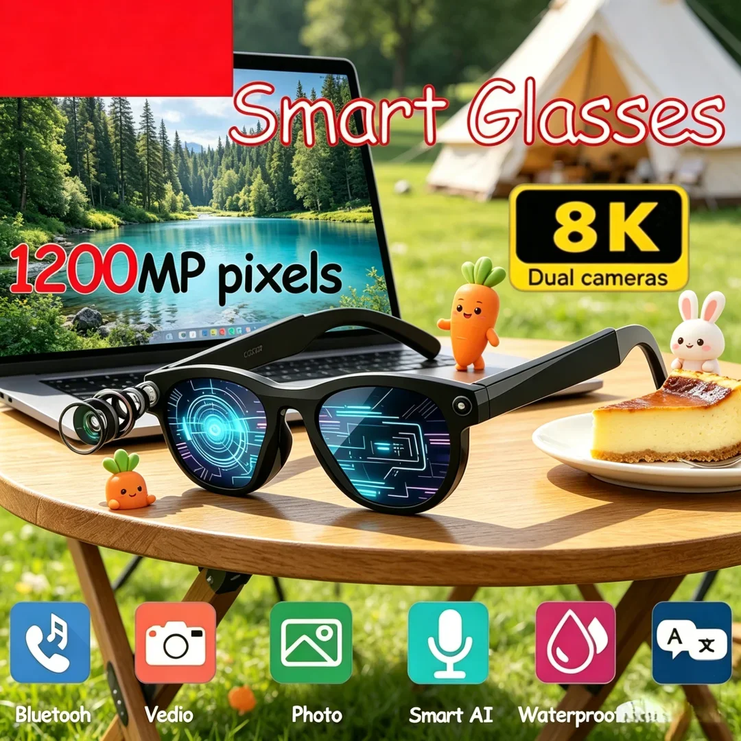 

Majestic AI Smart Glasses Elite 8K Smart AI Glasses Lush Color Changing Translate Camera Bluetooth Call Voice Assistant Music