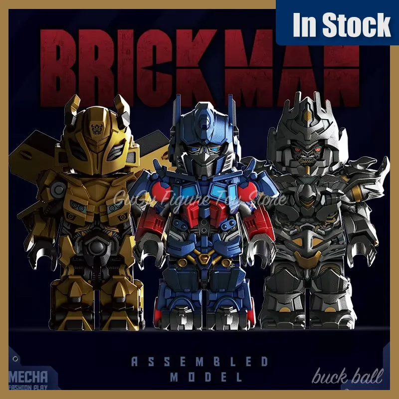 Brick Man Transformers Assemblare Kit Modelli Optimus Prime Bumblebee Action Figure Carino Mini Trasformare Auto Giocattoli Per Bambini Regali Di Natale