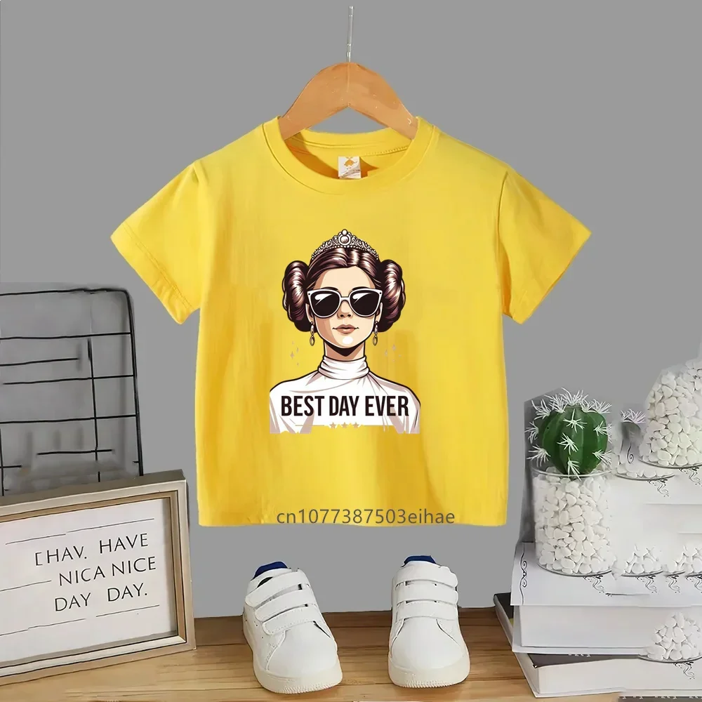 Breathable Star Wars Boys and Girls T-shirt for Ages 3-14, Round Neck Short Sleeve, Luxurious Printed Top view 5