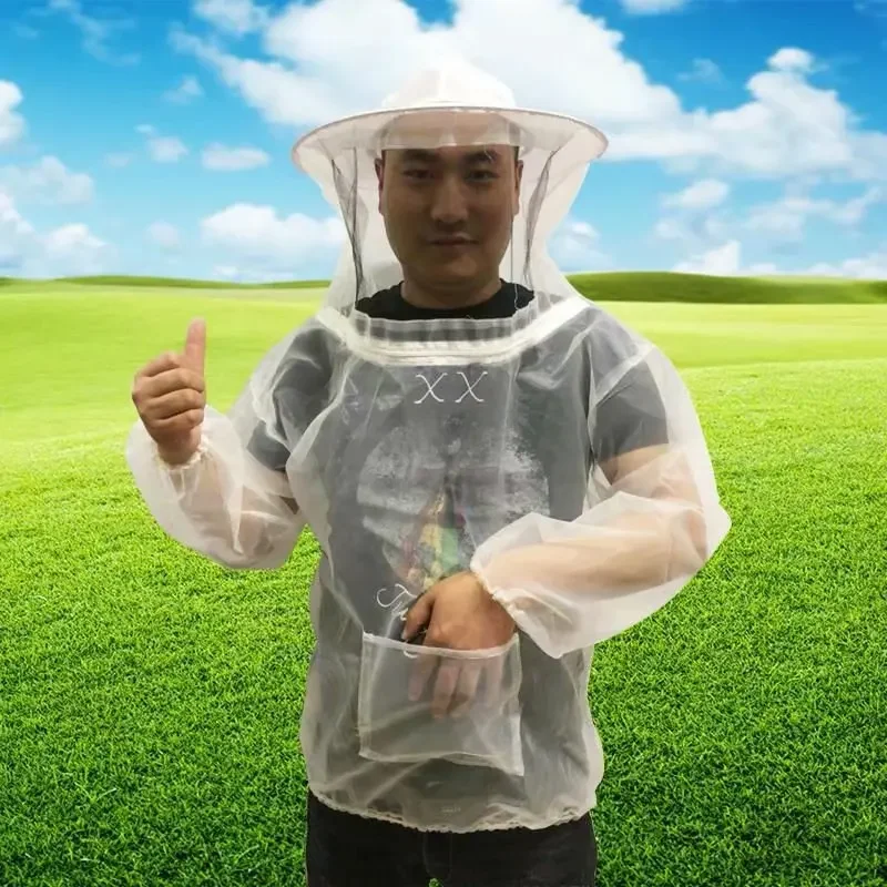 A Breathable Bee Protection Suit, Bee Anti-Bee Clothing, 1-Piece Protective Clothing, Beekeeping Hat, 2Pcs