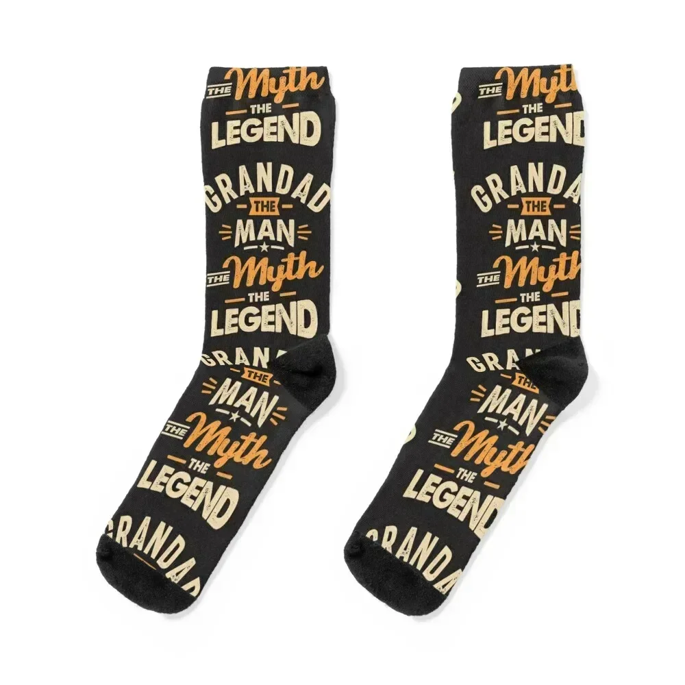

Grandad The Man Myth Legend - Mens Funny Dad and Grandpa Socks new in's shoes moving stockings hockey Girl'S Socks Men's