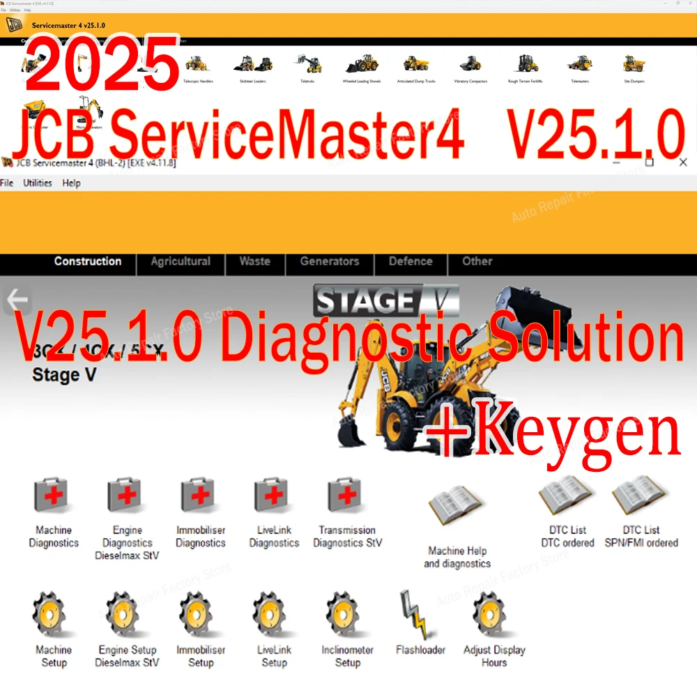 

Последняя версия 2025 года JCB ServiceMaster 4 Диагностическое решение V25.1.0