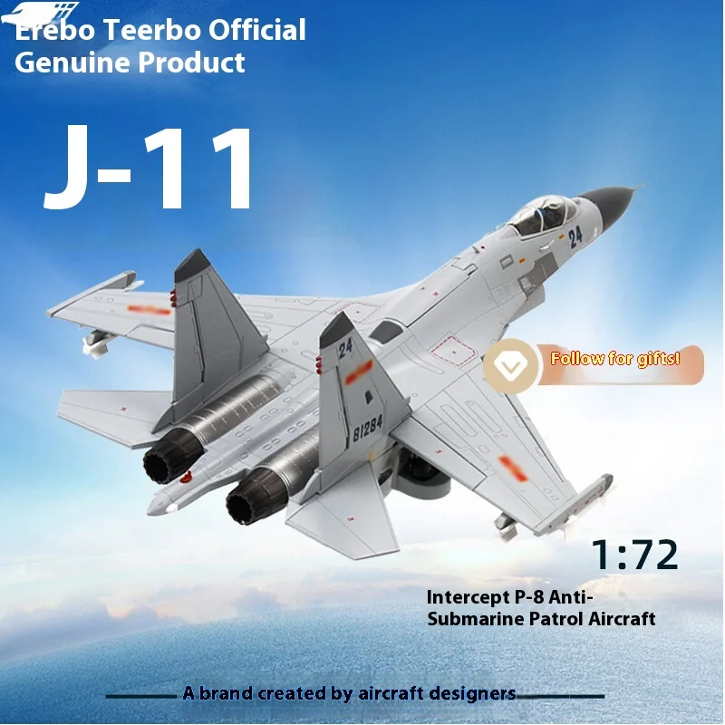 

Тербо 1:72 J-11 Модель самолета Орнамент из сплава Моделирование Орнамент Истребитель Военная модель Су-27 Авиационная модель