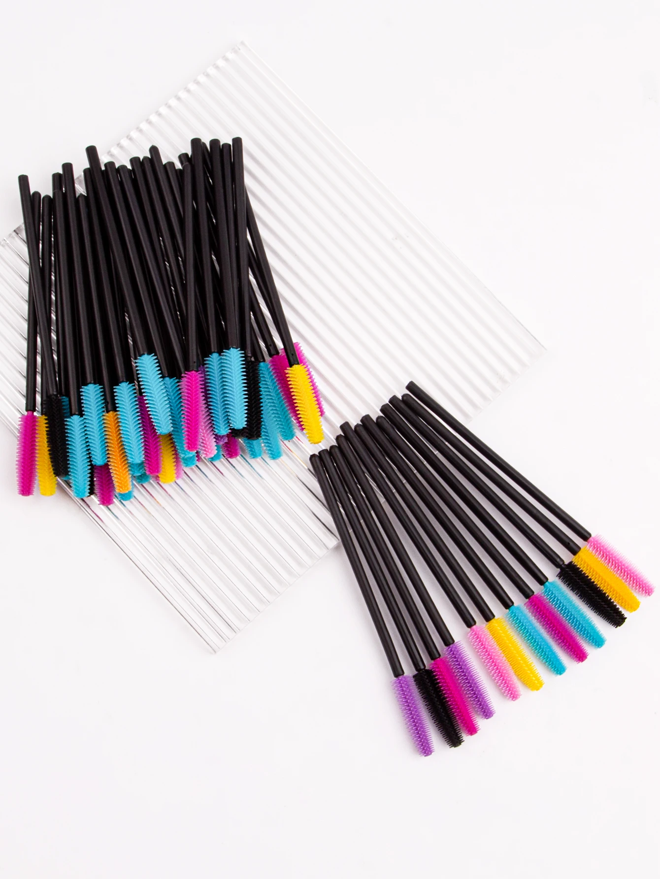 Colorful silicone mascara brush Mini multi-function eyebrow comb Spiral mascara roll eye black brush