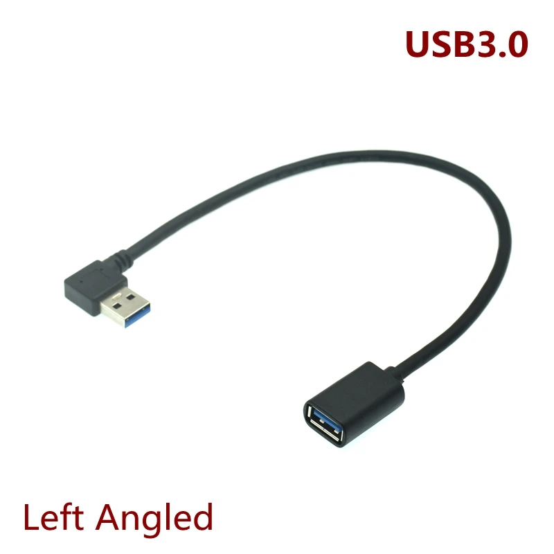 USB 3.0 Right / Left /Up/Down Angle 90 Degree Extension 5Gbps USB 3.0 Cable Male To Female Adapter Date charge Cord USB Cables