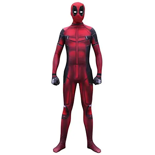 Halloween Deadpool Cosplay Costume Superhero Adults  Zentai Suit Men Boys Male Full Bodysuit Jumpsuit