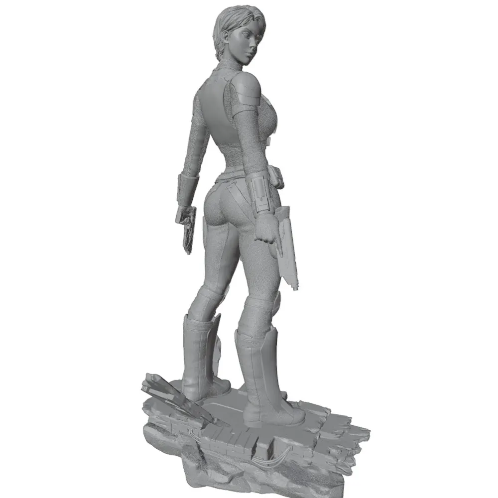 75MM100MM120MM150MM Female Warrior Resin Model Kits  3D Printed Gray Model Figurine DIY Doll Model Unassembled And Unpainted view 2