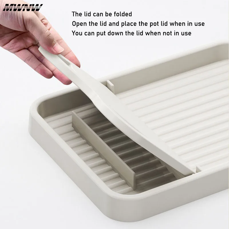 Kitchen Organizer Vertical Foldable Pot Cover Rack Pot Lid Frying Spatula Multifunctional Utensils Kitchen Supplies Tools
