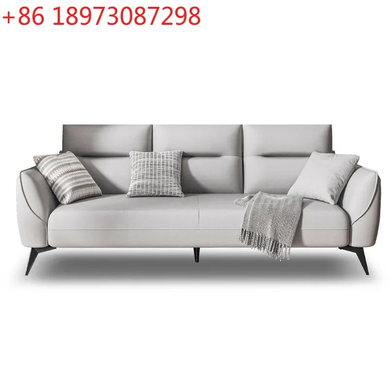 Small apartment technology cloth double modern simple fabric living room straight row Internet celebrity sofa