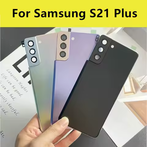 S21Plus Housing For Samsung Galaxy S21 Plus 5G G996 6.7" Glass Battery Back Cover Repair Replace Door Rear Case + Camera Lens