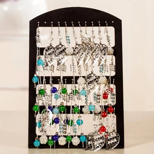 

Earring Display St Rack 24 Pairs ganizer Black 12 5x19cm Plastic Holder Gift Idea Jewellery Appliance Store Home